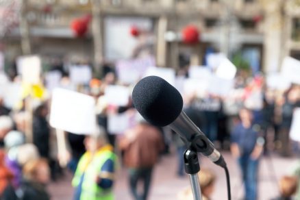 Aaron Hall Speaks at Rally and March at Civic Center Park